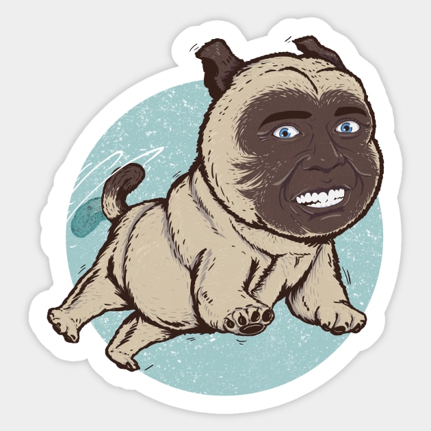 Freak Pug Sticker by MeFO